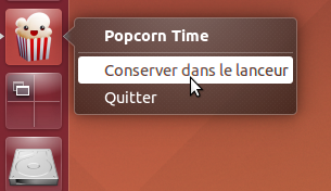 Conserver Popcorn Time dans le lanceur d'Unity